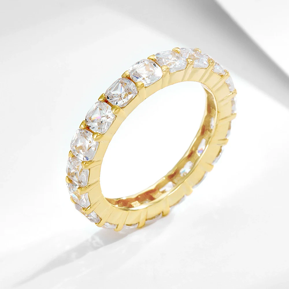 Wholesale Silver Geometric Diamond Cut Zircon Set Ring For Women - Image 8