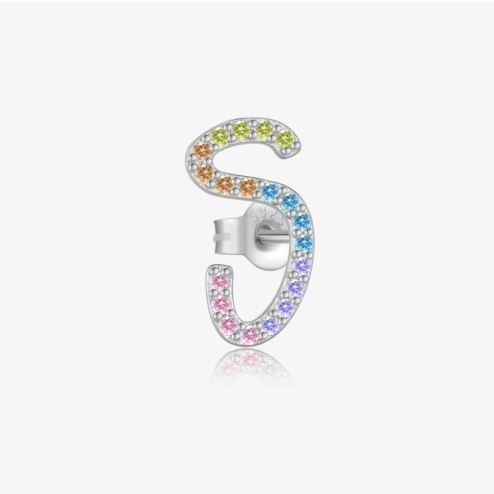 Wholesale Silver Geometric Earrings With Zircon Electroplated With Platinum And 18K Gold For Women - Image 6