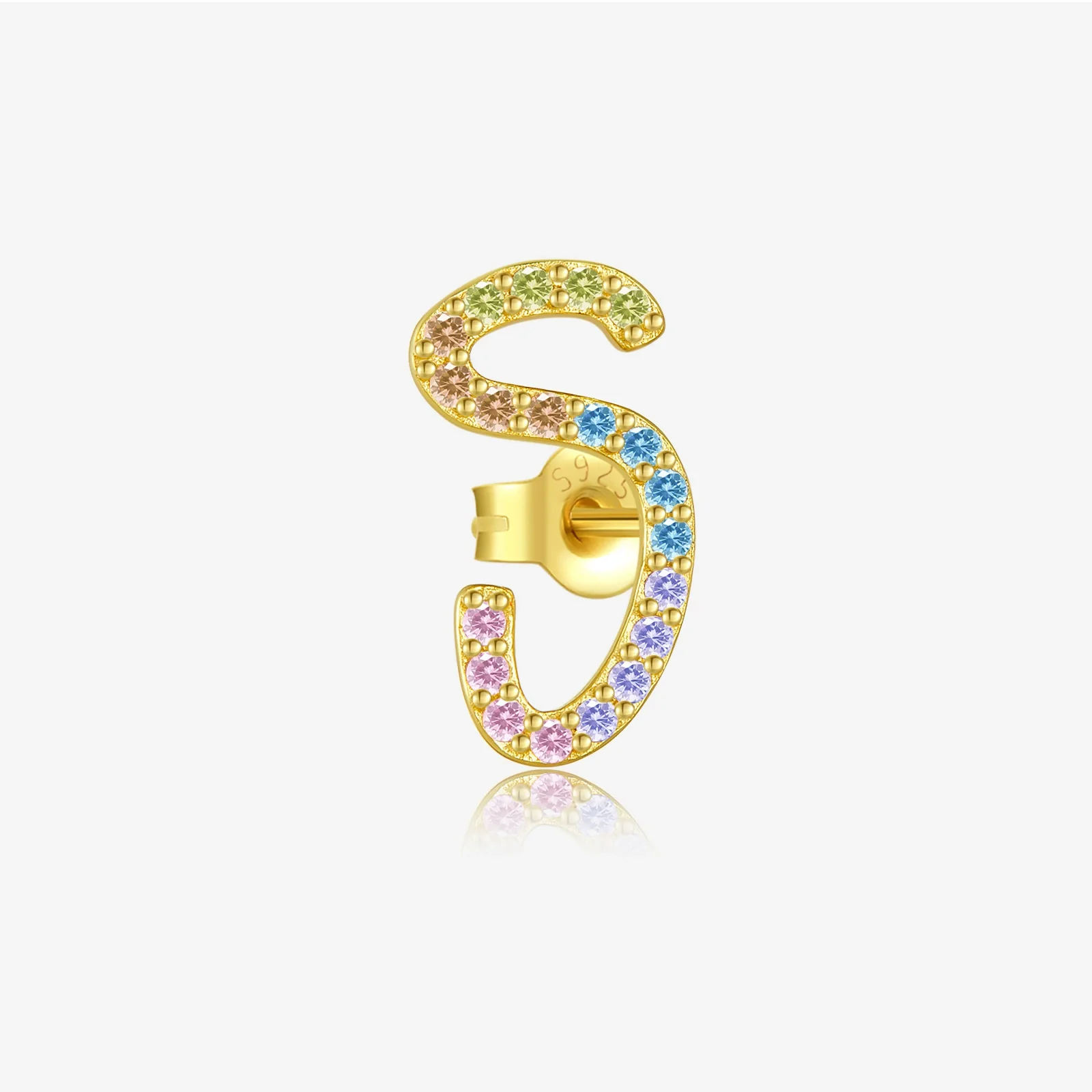 Wholesale Silver Geometric Earrings With Zircon Electroplated With Platinum And 18K Gold For Women - Image 7