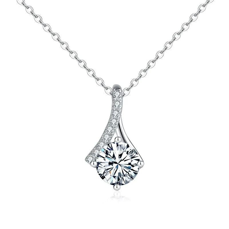 Wholesale Silver Herringbone Cross Chain Necklace With Geometric Pendant And Electroplating For Women - Image 4