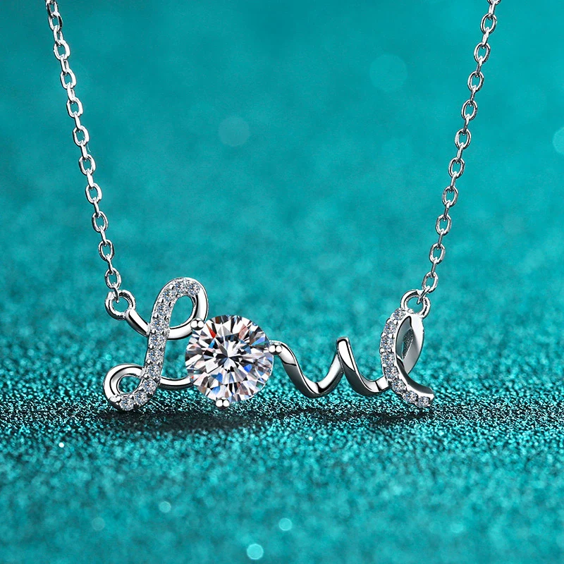 Wholesale Silver Necklace With 925 Sterling Silver Pendant Pt950 Gold Plated Featuring Letters Numbers Text Pattern Electroplated For Women