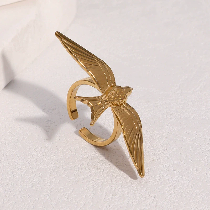 Wholesale Simple Animalshaped Electroplated Stainless Steel Open Rings For Women - Image 2