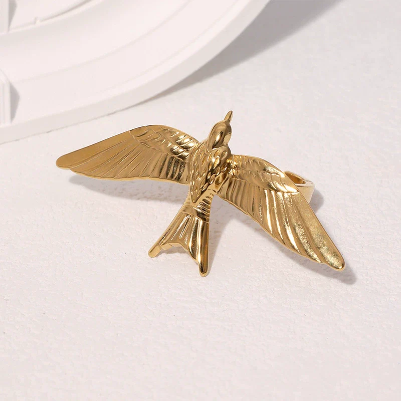 Wholesale Simple Animalshaped Electroplated Stainless Steel Open Rings For Women - Image 4