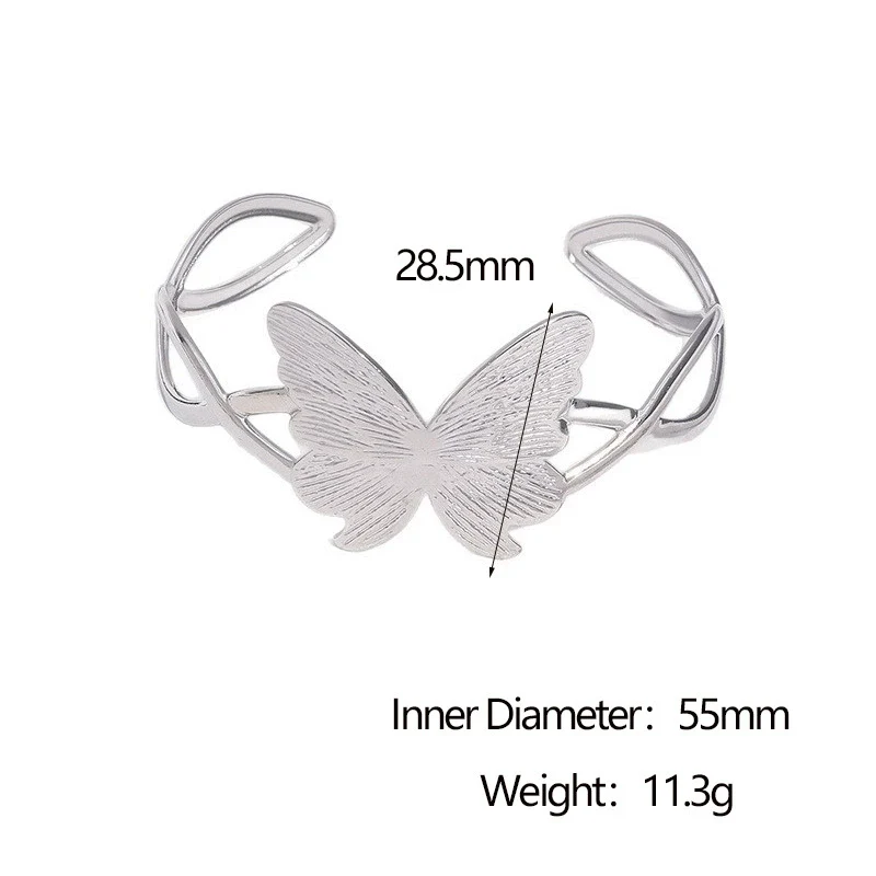 Wholesale Simple Butterfly Design Electroplated Stainless Steel Bracelet For Women - Image 6