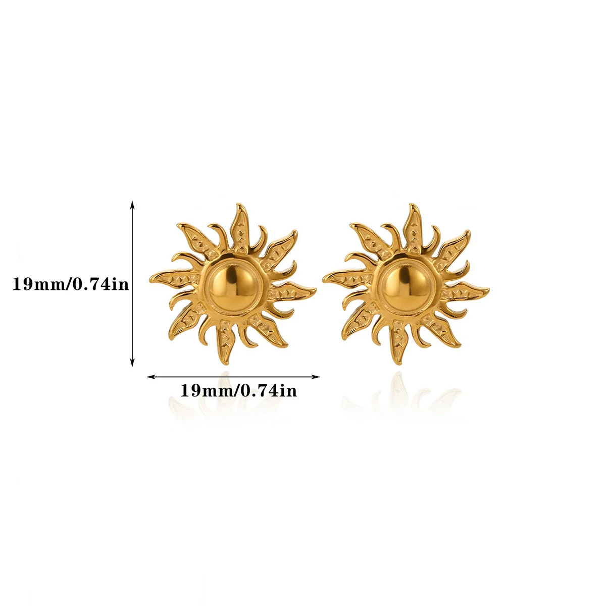 Wholesale Simple Creative Geometric Sunflower Stainless Steel And Gold Electroplated Unisex Earrings - Image 3