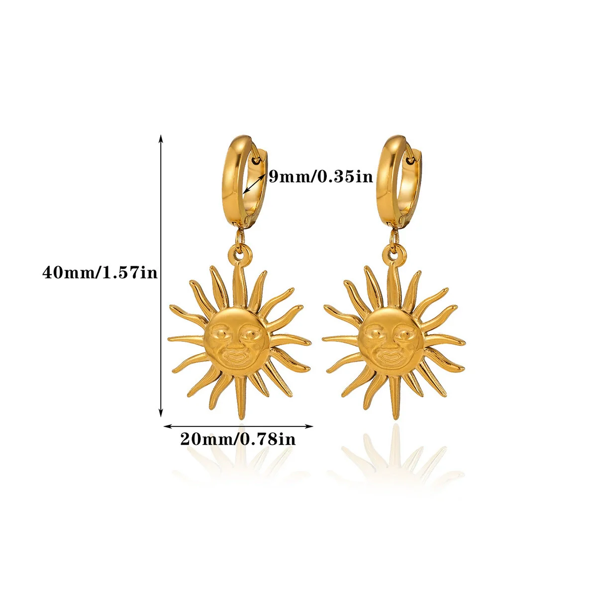 Wholesale Simple Creative Geometric Sunflower Stainless Steel And Gold Electroplated Unisex Earrings - Image 4