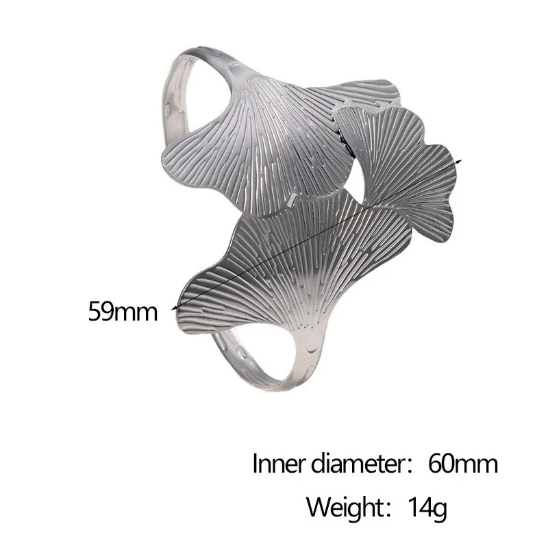 Wholesale Simple Design Electroplated Stainless Steel Ginkgo Leaf Bracelet Hand Jewelry - Image 7