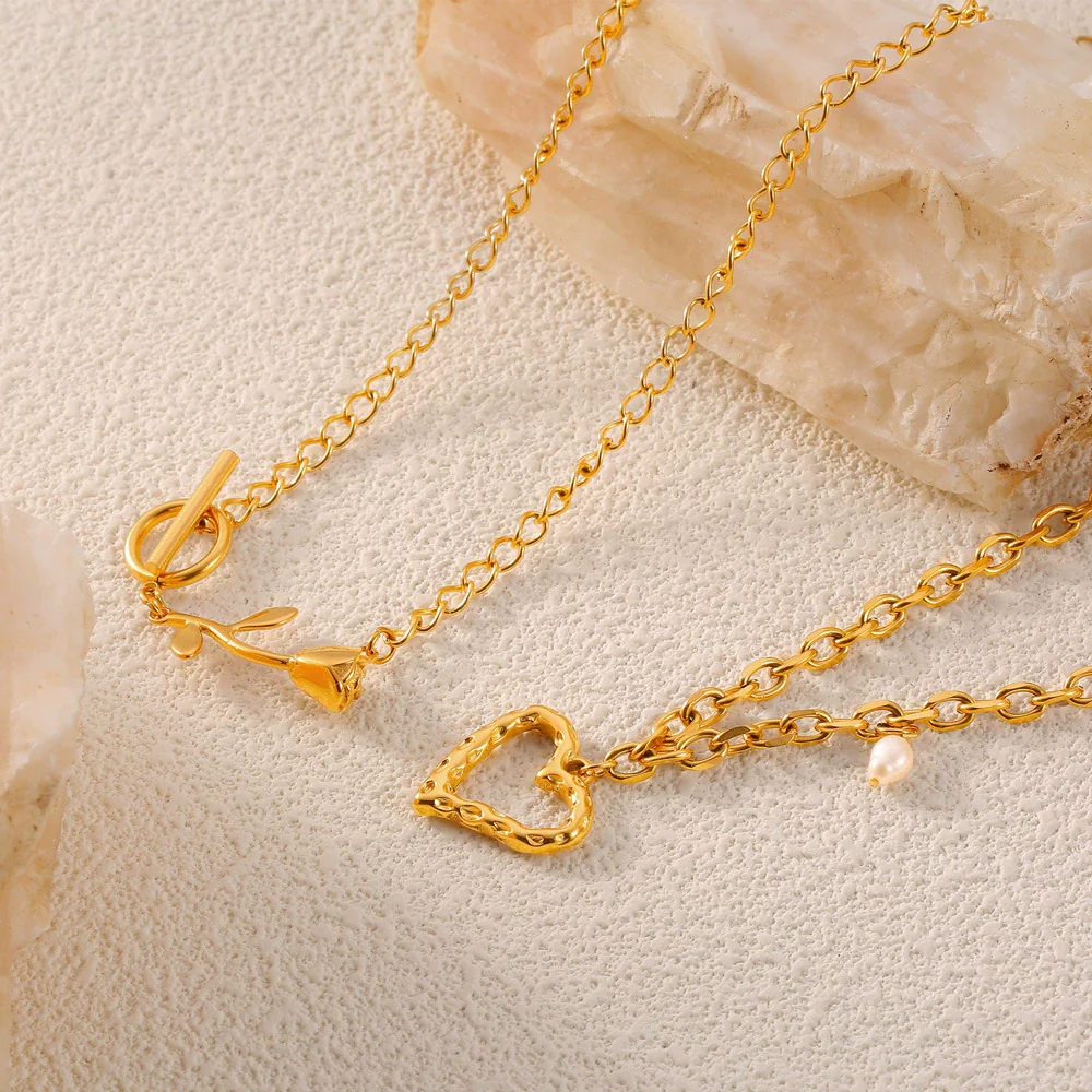 Wholesale Simple Electroplated Heartshaped Titanium Steel Pendant Necklace For Women - Image 3