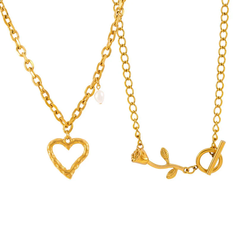 Wholesale Simple Electroplated Heartshaped Titanium Steel Pendant Necklace For Women - Image 5