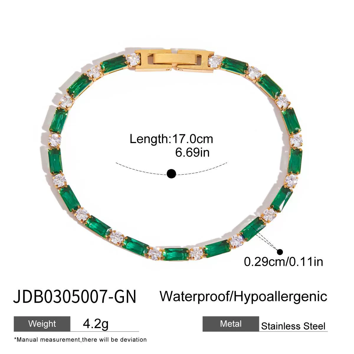 Wholesale Simple Geometric Electroplated Stainless Steel Movable White Rhinestone Bracelet Hand Jewelry - Image 9