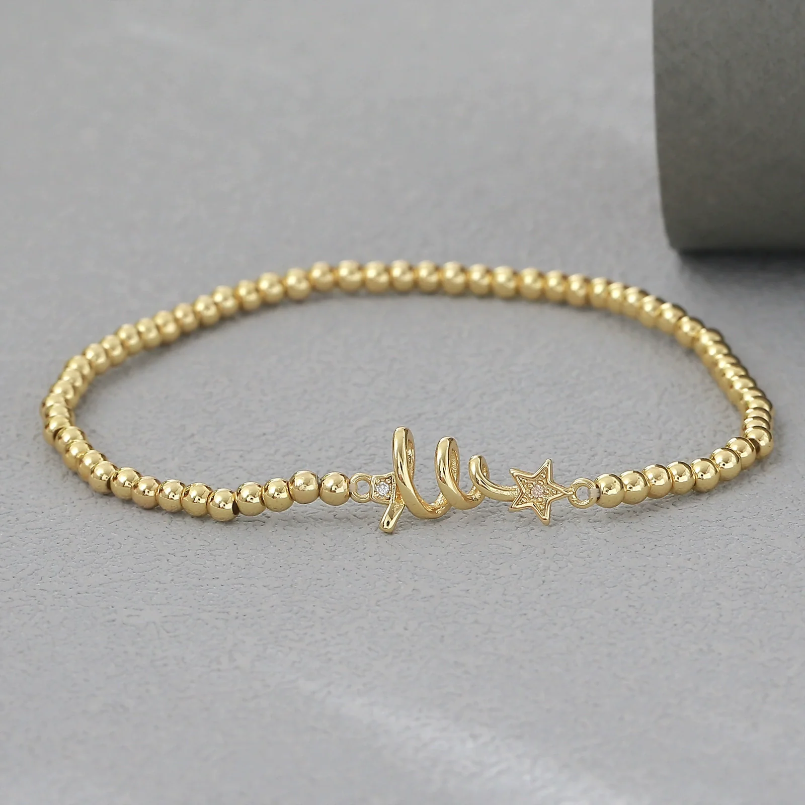Wholesale Simple Geometric Festival Elements Goldplated Copper Bead Bracelet Set Unisex - Image 7