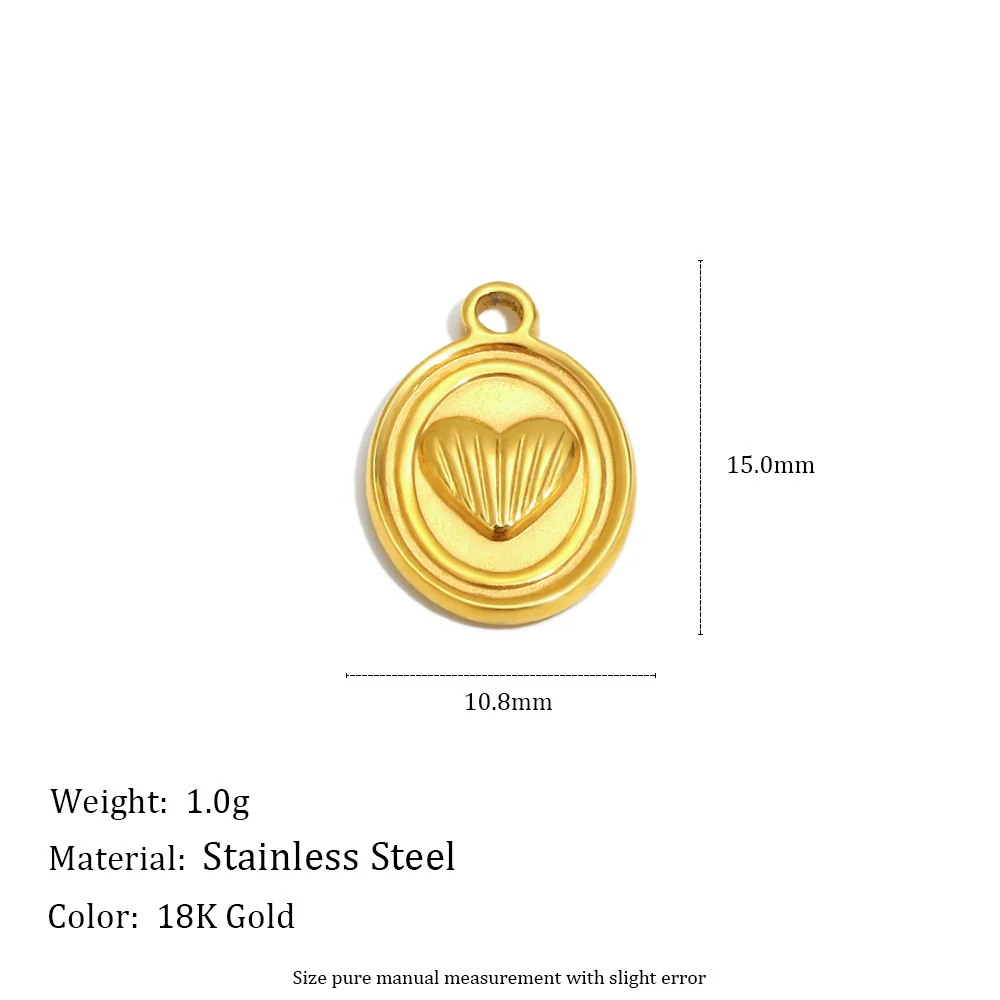 Wholesale Simple Geometric Heart Shape Stainless Steel Vacuum Plated Star And Moon Tulip Pendant Jewelry Accessories - Image 10