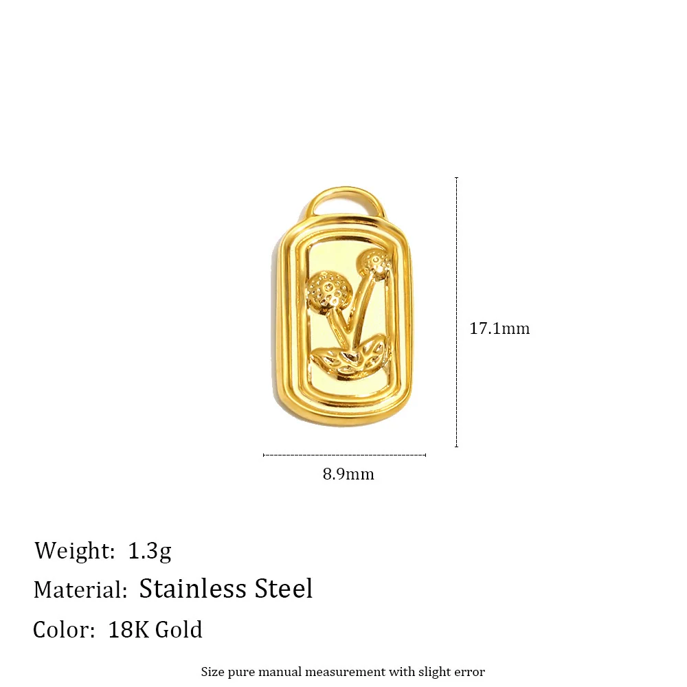 Wholesale Simple Geometric Heart Shape Stainless Steel Vacuum Plated Star And Moon Tulip Pendant Jewelry Accessories - Image 6