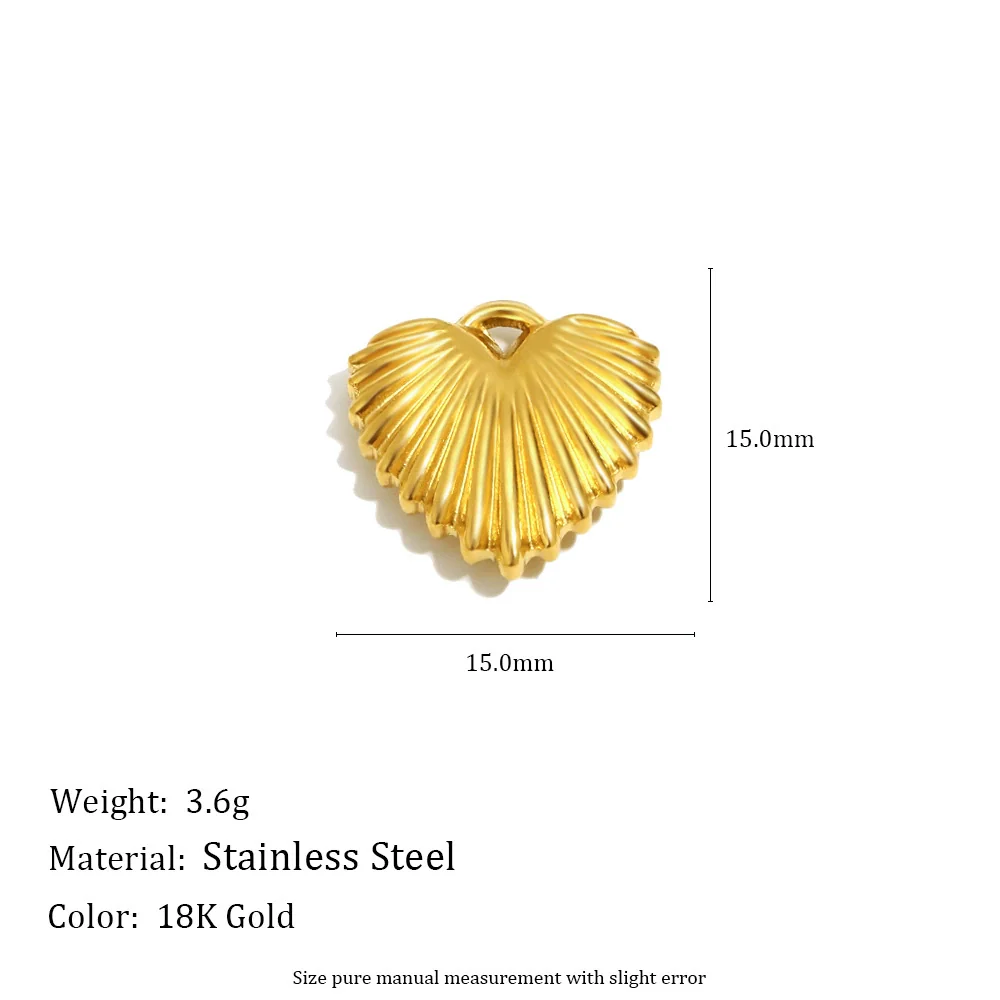 Wholesale Simple Geometric Heart Shape Stainless Steel Vacuum Plated Star And Moon Tulip Pendant Jewelry Accessories - Image 9