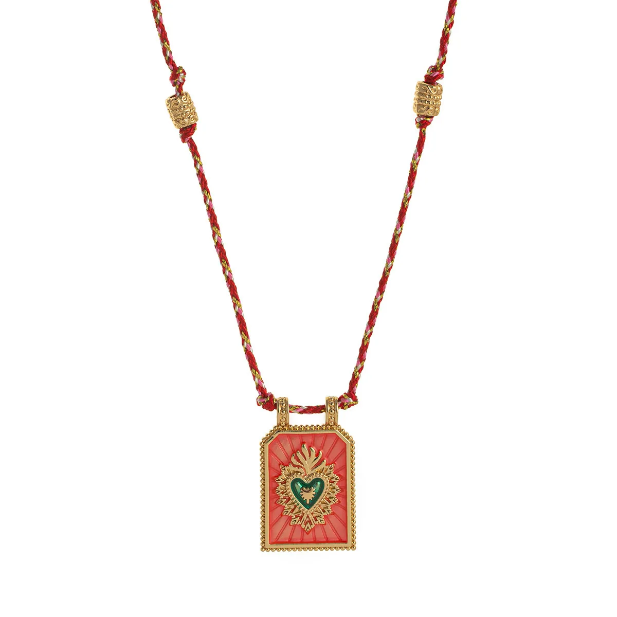 Wholesale Simple Geometric Heart Shaped Copper Goldplated Tarot Card Pendant Necklace For Unisex - Image 23