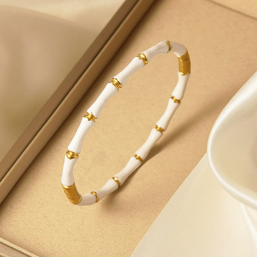 Wholesale Simple Geometric Oil Dripping Stainless Steel And Titanium Steel Bracelets - Image 7