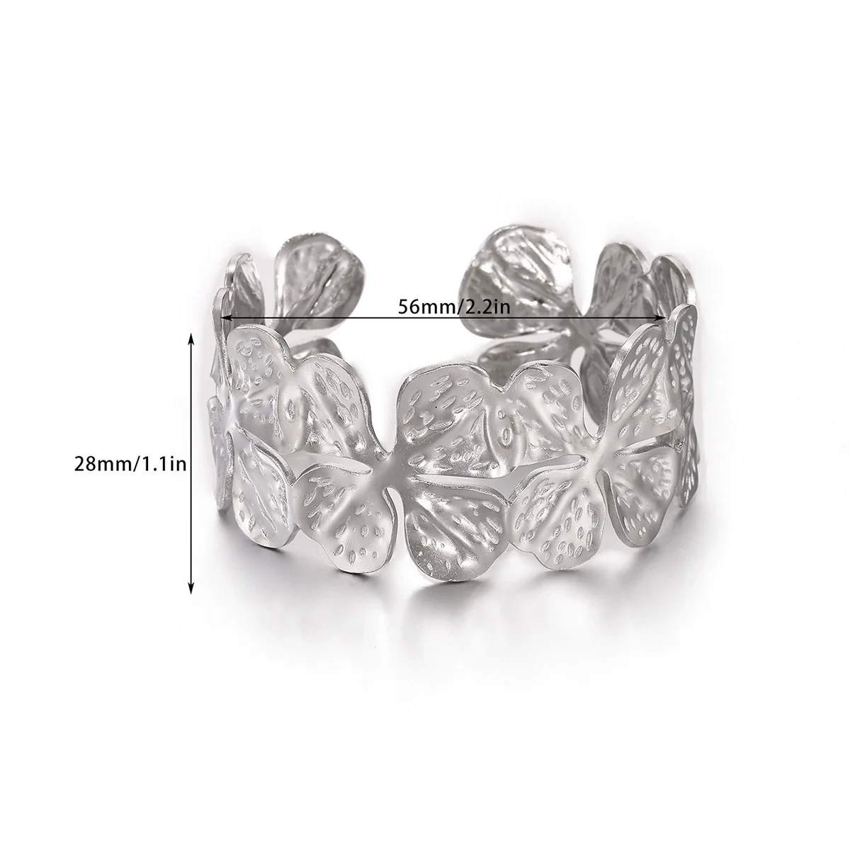 Wholesale Simple Geometric Open Circle Electroplated Stainless Steel Titanium Steel Metal Silver Bracelet - Image 10