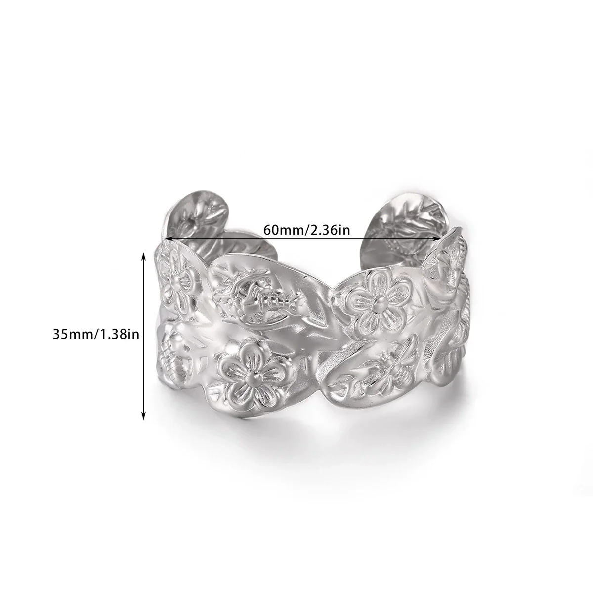 Wholesale Simple Geometric Open Circle Electroplated Stainless Steel Titanium Steel Metal Silver Bracelet - Image 12