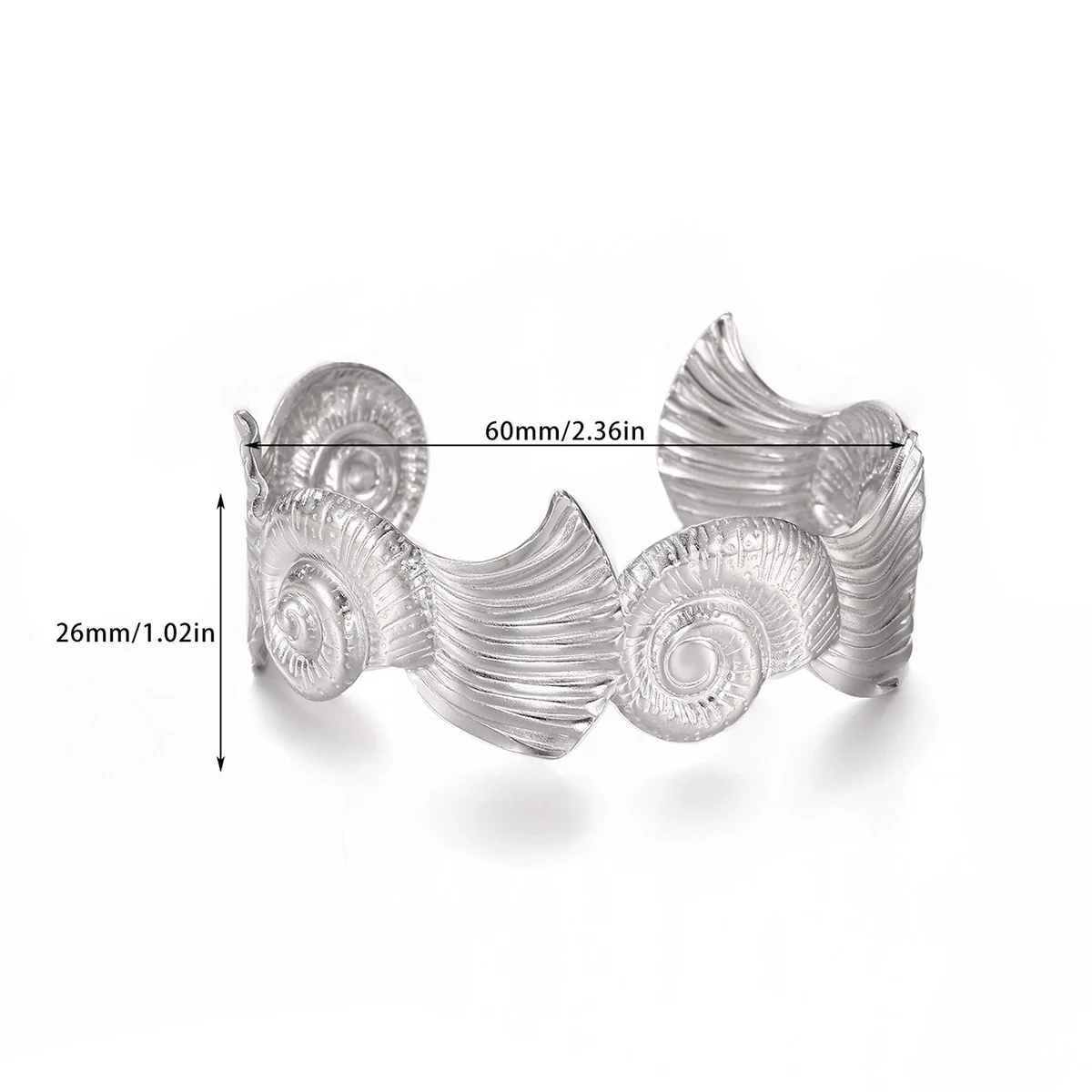 Wholesale Simple Geometric Open Circle Electroplated Stainless Steel Titanium Steel Metal Silver Bracelet - Image 13