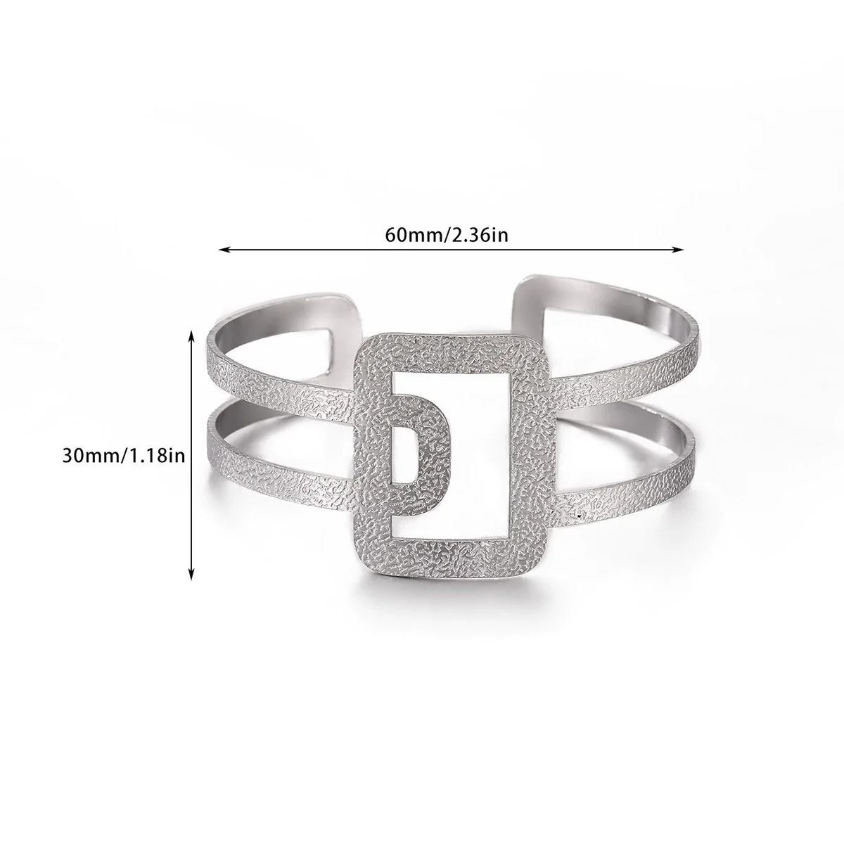 Wholesale Simple Geometric Open Circle Electroplated Stainless Steel Titanium Steel Metal Silver Bracelet - Image 20