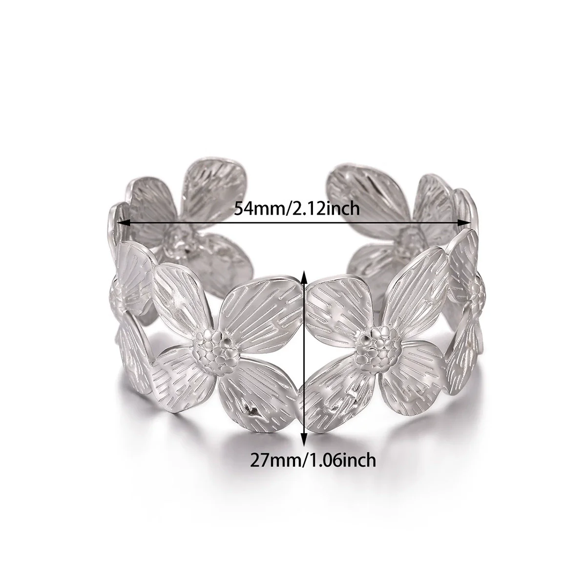 Wholesale Simple Geometric Open Circle Electroplated Stainless Steel Titanium Steel Metal Silver Bracelet - Image 21