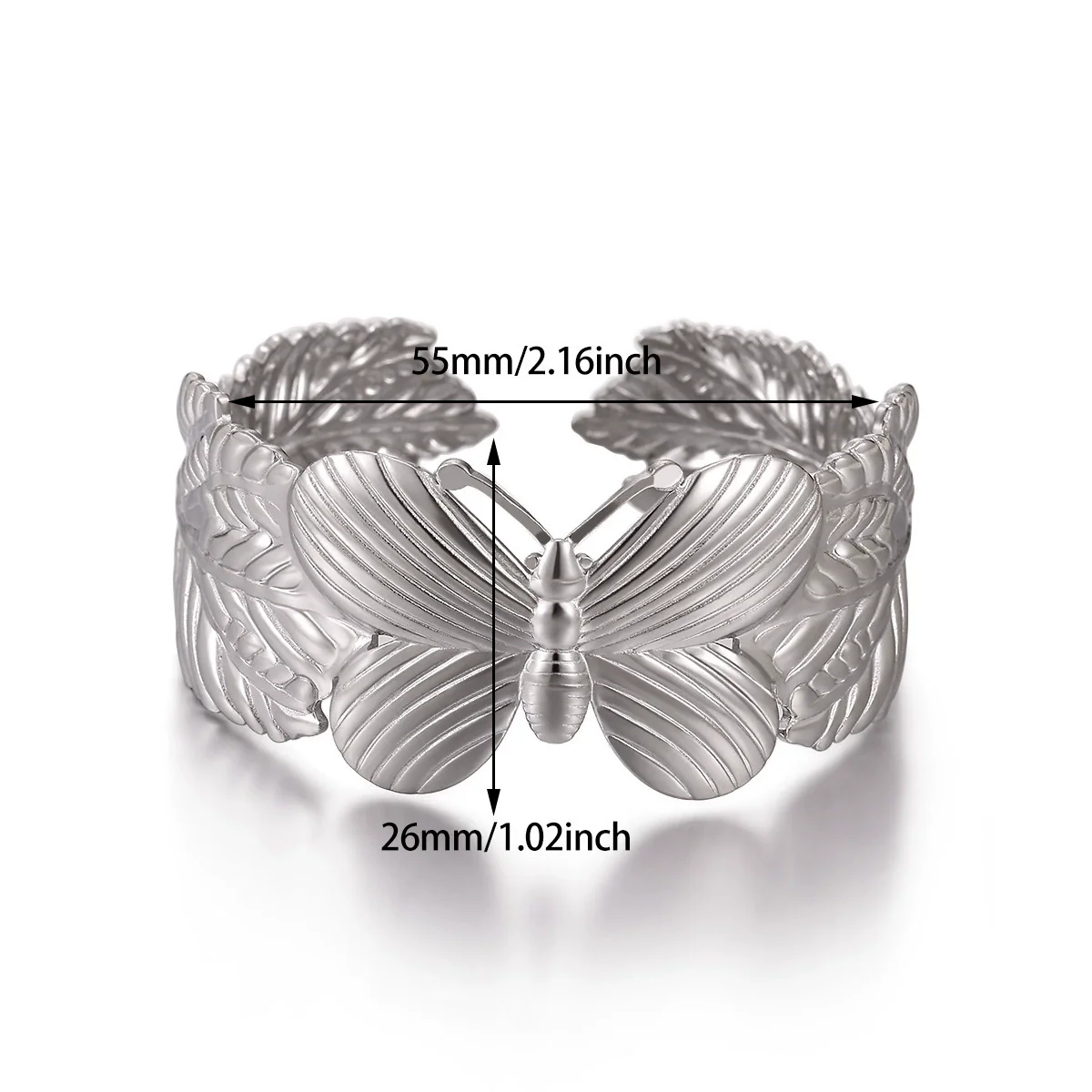 Wholesale Simple Geometric Open Circle Electroplated Stainless Steel Titanium Steel Metal Silver Bracelet - Image 22