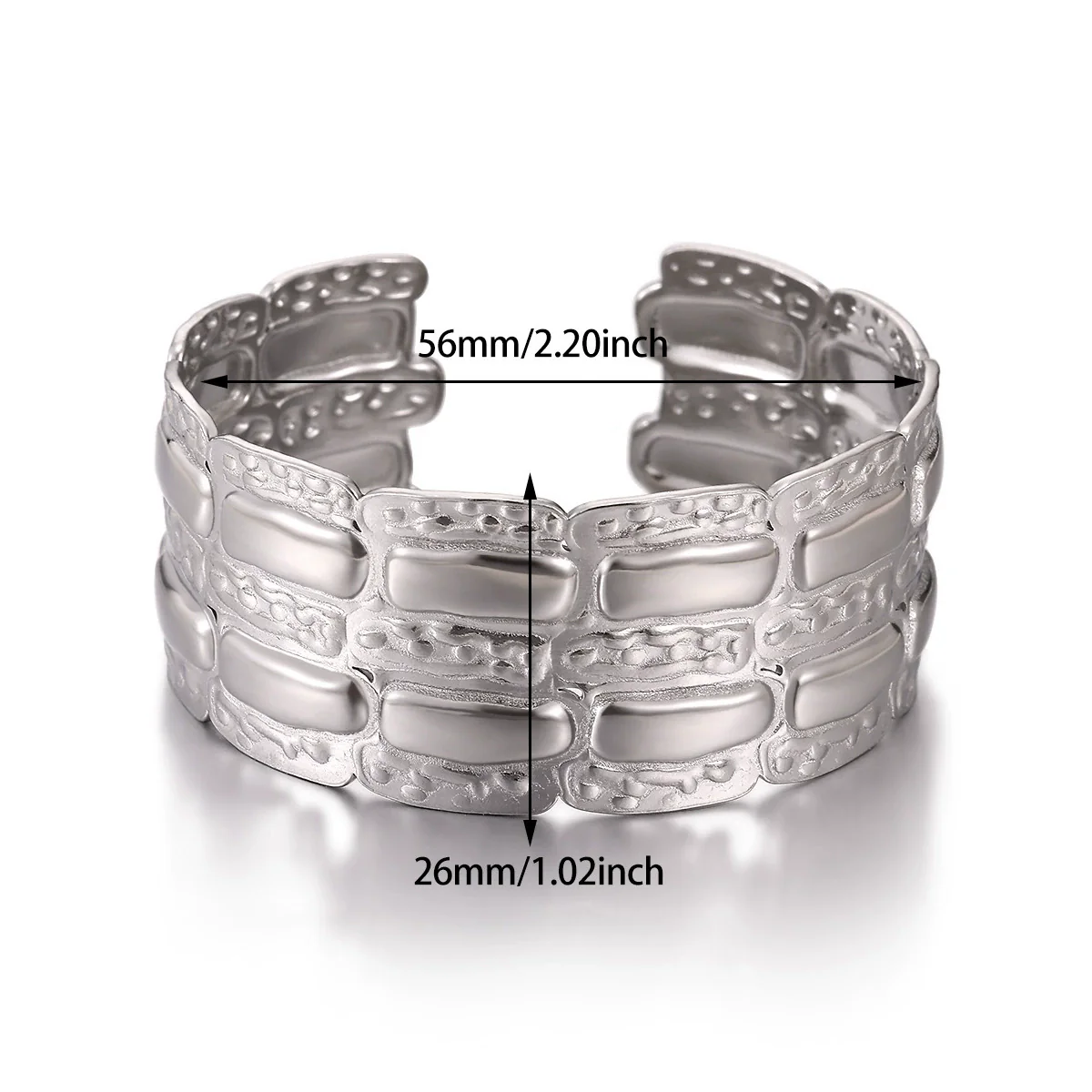 Wholesale Simple Geometric Open Circle Electroplated Stainless Steel Titanium Steel Metal Silver Bracelet - Image 23