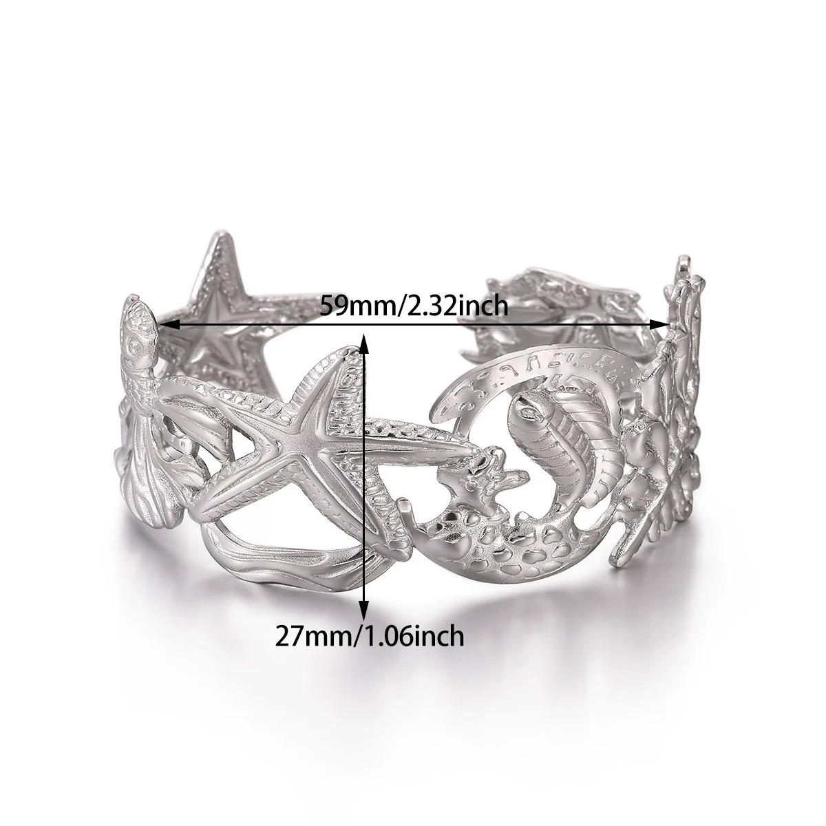 Wholesale Simple Geometric Open Circle Electroplated Stainless Steel Titanium Steel Metal Silver Bracelet - Image 25