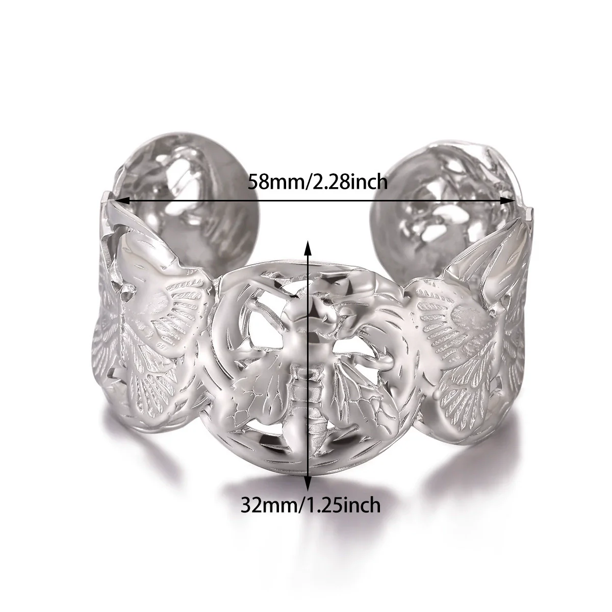Wholesale Simple Geometric Open Circle Electroplated Stainless Steel Titanium Steel Metal Silver Bracelet - Image 26