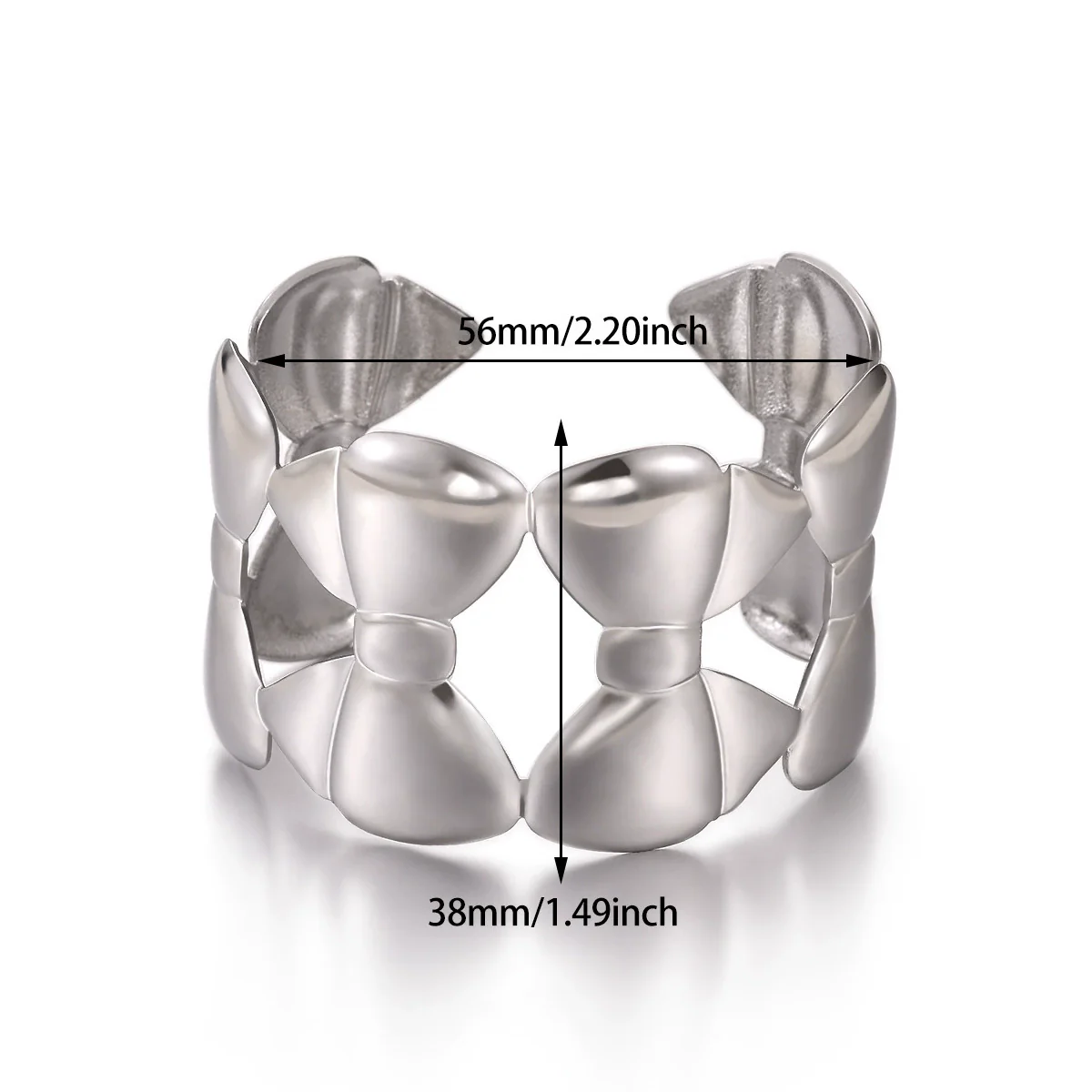 Wholesale Simple Geometric Open Circle Electroplated Stainless Steel Titanium Steel Metal Silver Bracelet - Image 27