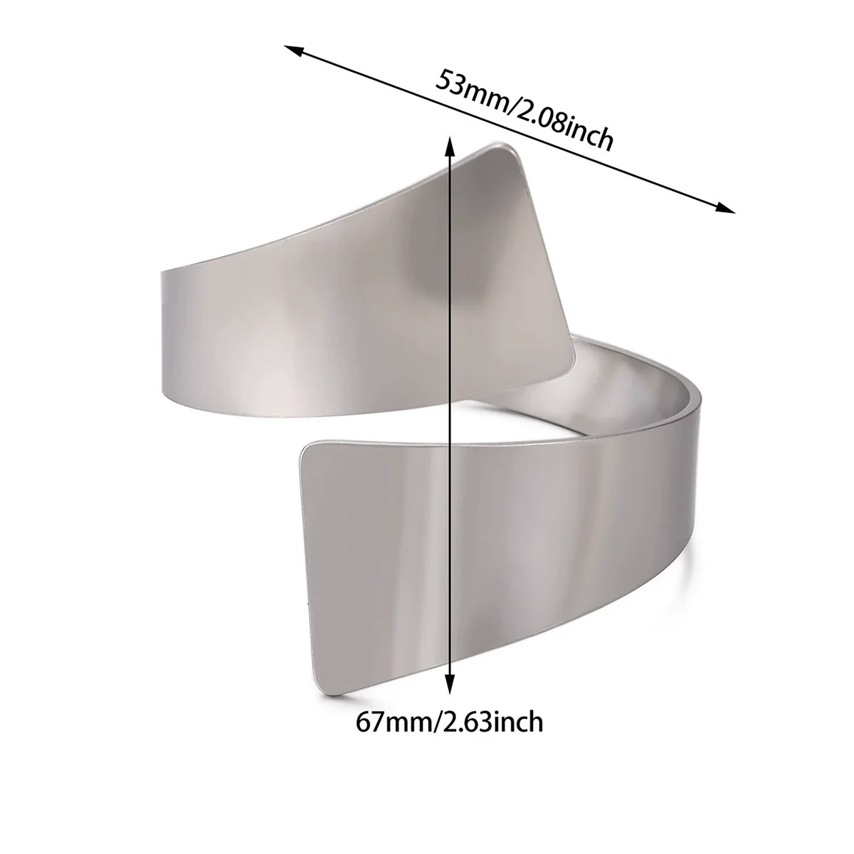 Wholesale Simple Geometric Open Circle Electroplated Stainless Steel Titanium Steel Metal Silver Bracelet - Image 30