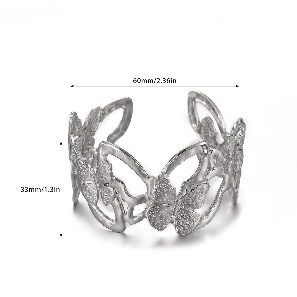 Wholesale Simple Geometric Open Circle Electroplated Stainless Steel Titanium Steel Metal Silver Bracelet - Image 31