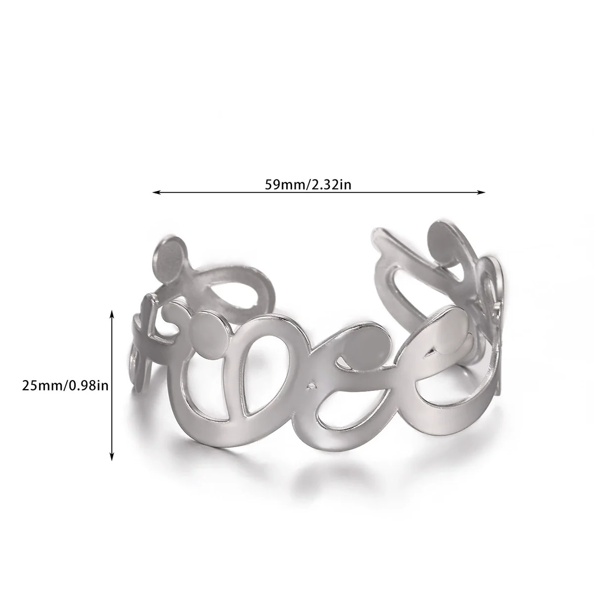 Wholesale Simple Geometric Open Circle Electroplated Stainless Steel Titanium Steel Metal Silver Bracelet - Image 32