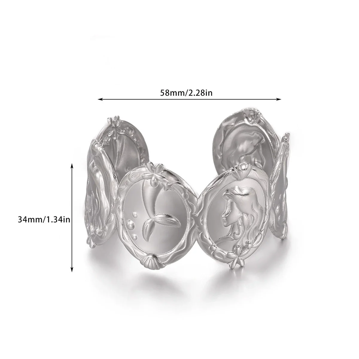 Wholesale Simple Geometric Open Circle Electroplated Stainless Steel Titanium Steel Metal Silver Bracelet - Image 35