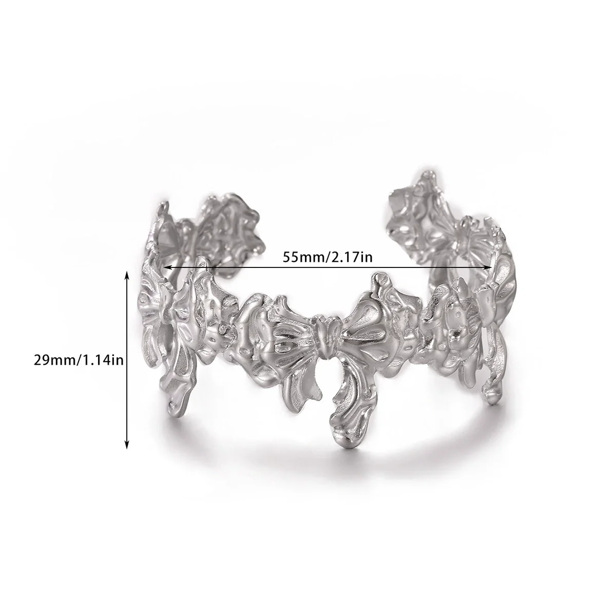 Wholesale Simple Geometric Open Circle Electroplated Stainless Steel Titanium Steel Metal Silver Bracelet - Image 5