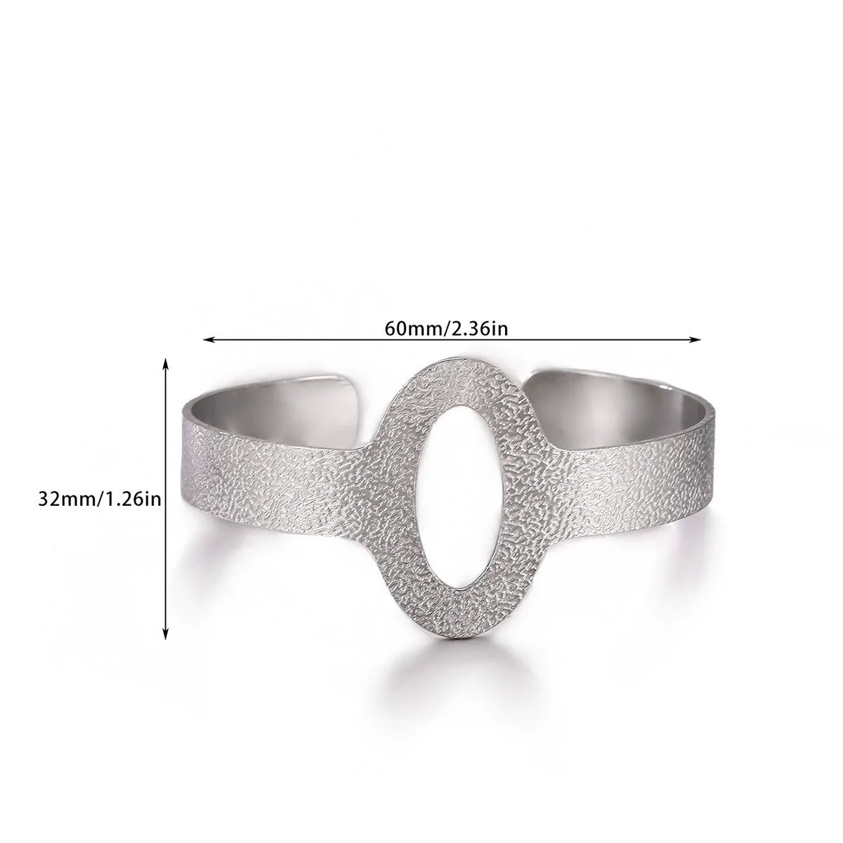 Wholesale Simple Geometric Open Circle Electroplated Stainless Steel Titanium Steel Metal Silver Bracelet - Image 6