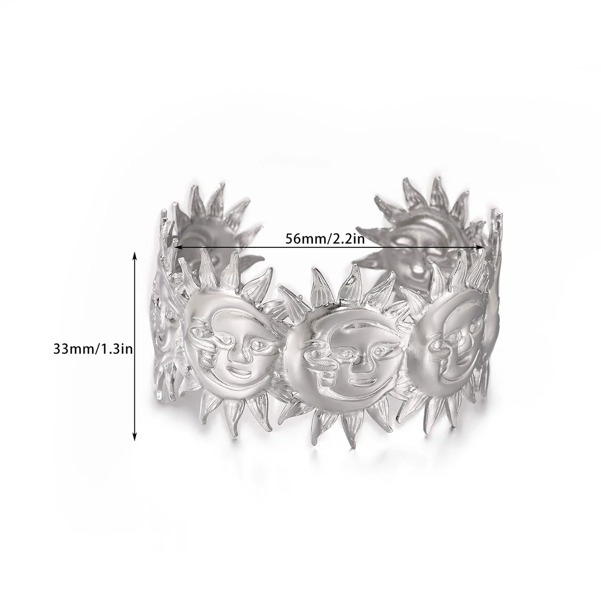 Wholesale Simple Geometric Open Circle Electroplated Stainless Steel Titanium Steel Metal Silver Bracelet - Image 7