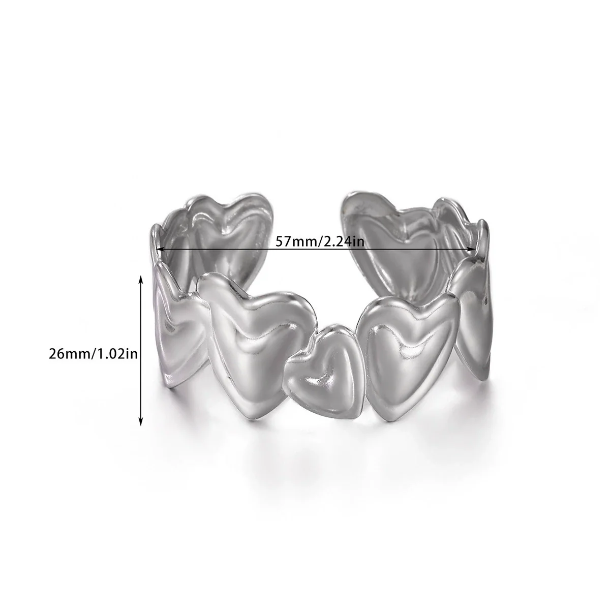 Wholesale Simple Geometric Open Circle Electroplated Stainless Steel Titanium Steel Metal Silver Bracelet - Image 9