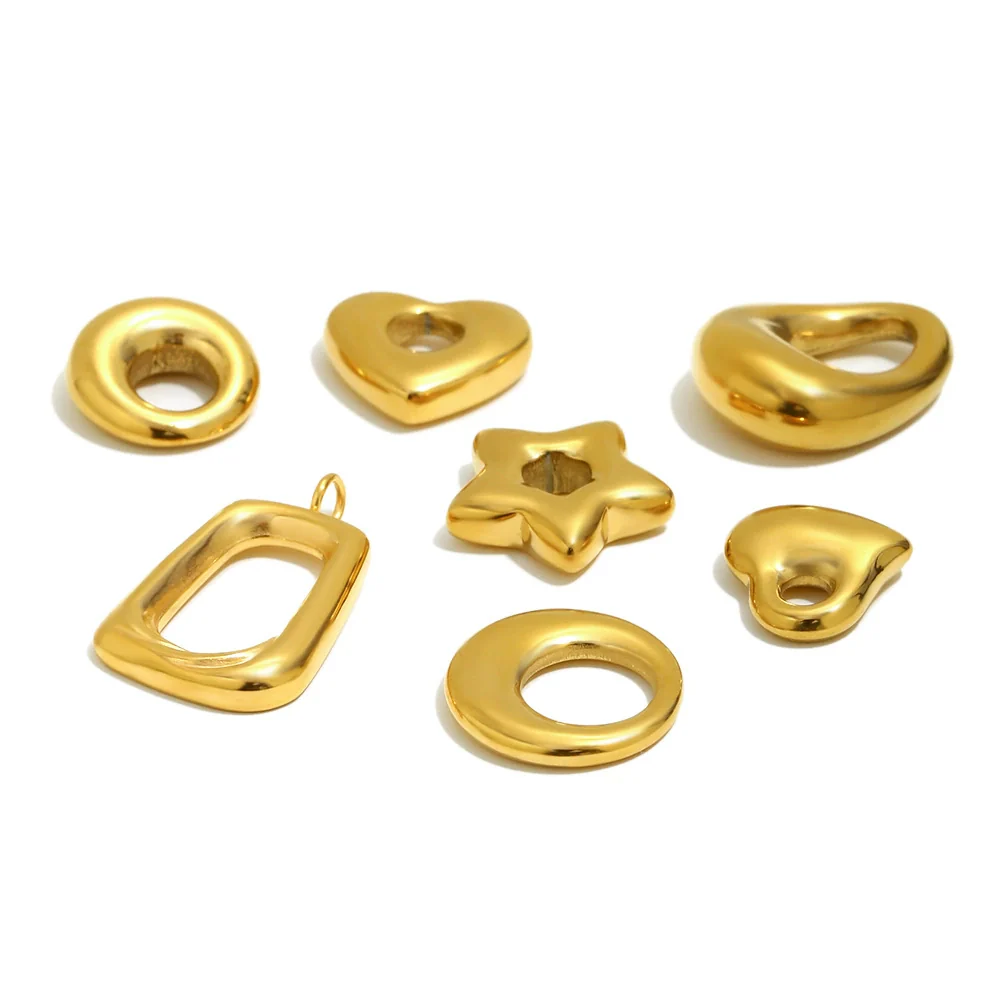 Wholesale Simple Geometric Round Stainless Steel Vacuum Plated Ring Pendant Jewelry - Image 4