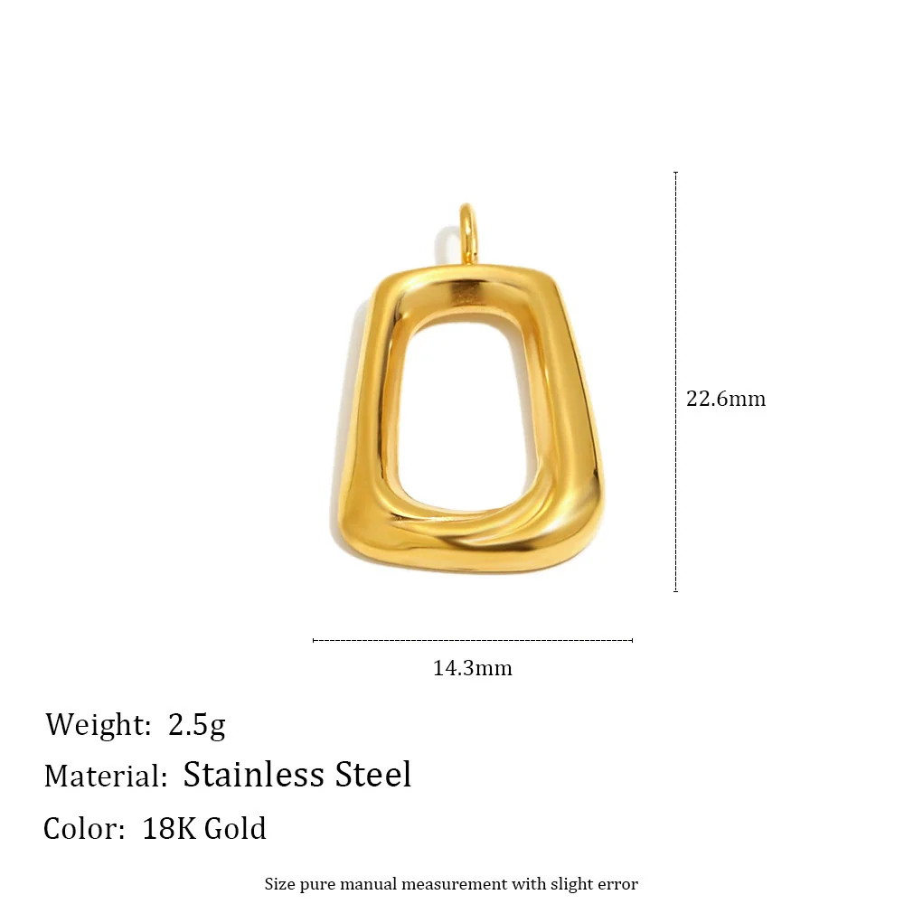 Wholesale Simple Geometric Round Stainless Steel Vacuum Plated Ring Pendant Jewelry - Image 9