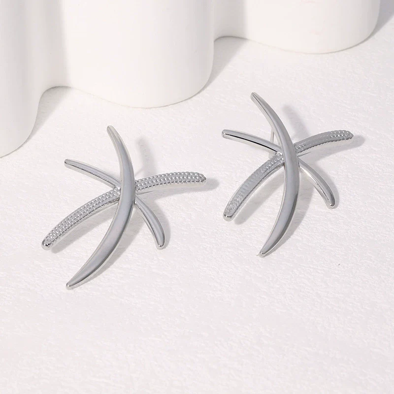 Wholesale Simple Geometric Stainless Steel 18K Gold Plated Earrings For Women - Image 2