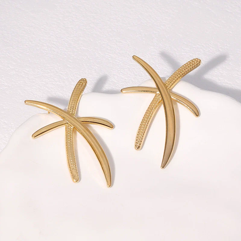 Wholesale Simple Geometric Stainless Steel 18K Gold Plated Earrings For Women - Image 3