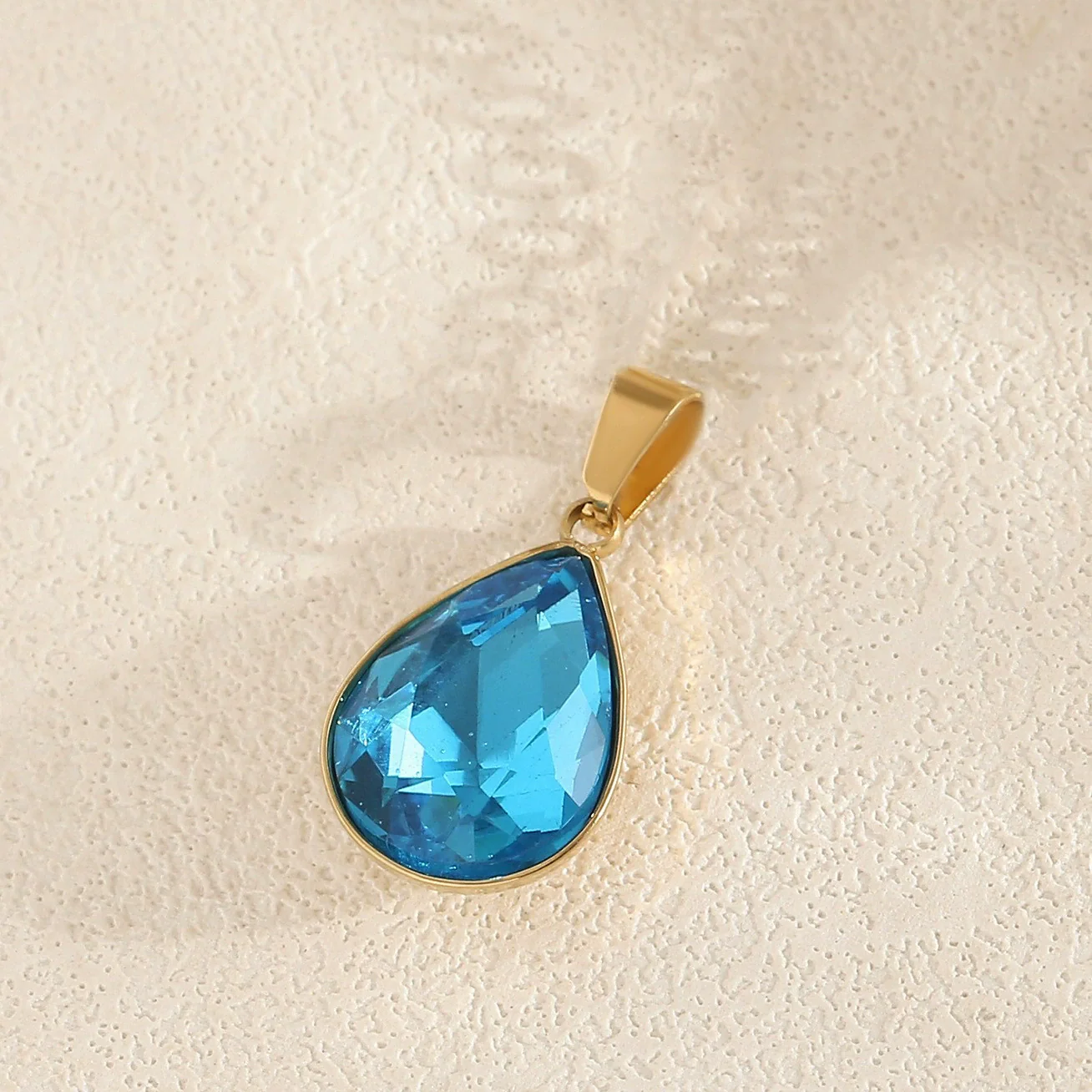 Wholesale Simple Geometric Stainless Steel Electroplated Gold Square Water Drop Gemstone Pendant Jewelry Accessories For Diy Bracelet And Necklace - Image 12