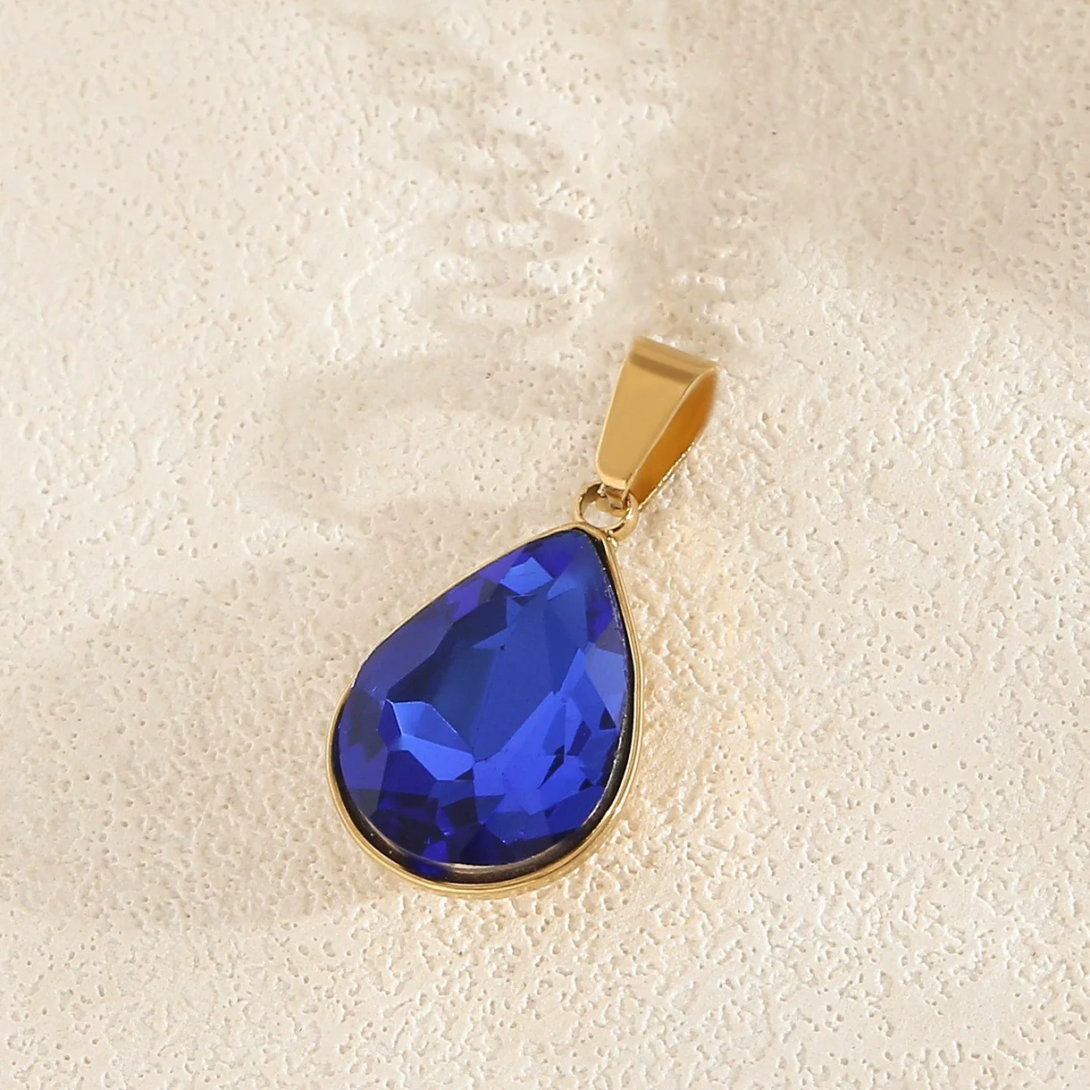 Wholesale Simple Geometric Stainless Steel Electroplated Gold Square Water Drop Gemstone Pendant Jewelry Accessories For Diy Bracelet And Necklace - Image 15
