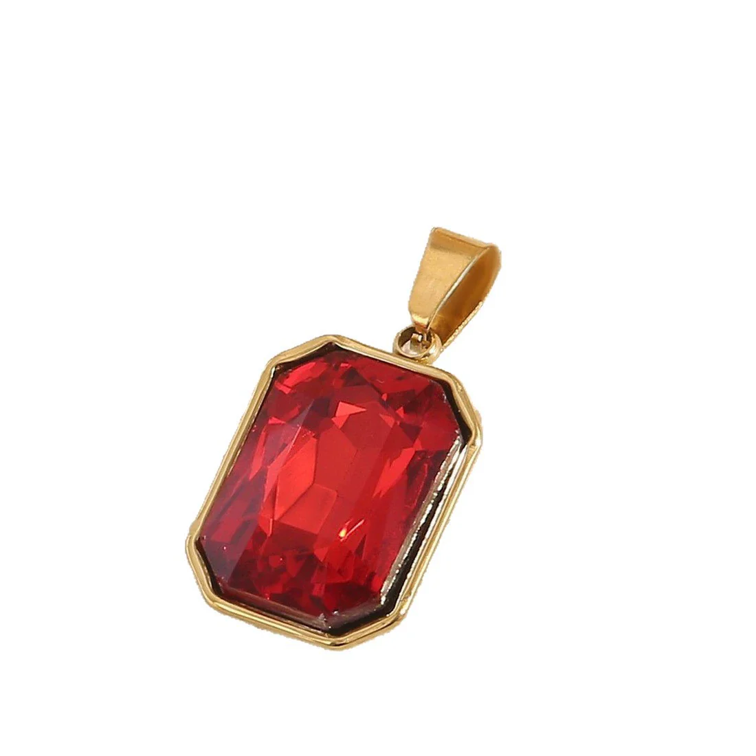 Wholesale Simple Geometric Stainless Steel Electroplated Gold Square Water Drop Gemstone Pendant Jewelry Accessories For Diy Bracelet And Necklace - Image 5