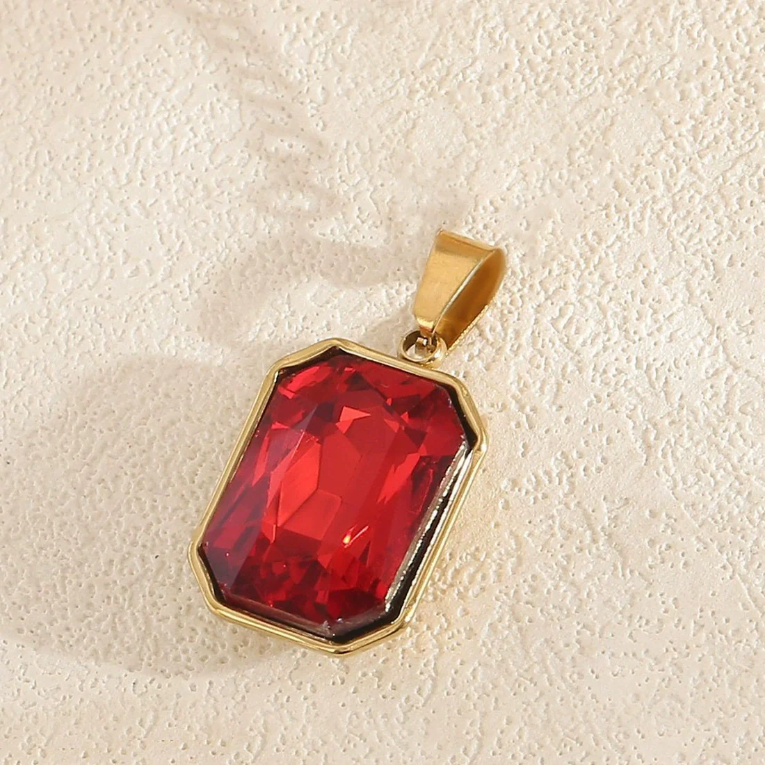 Wholesale Simple Geometric Stainless Steel Electroplated Gold Square Water Drop Gemstone Pendant Jewelry Accessories For Diy Bracelet And Necklace - Image 7