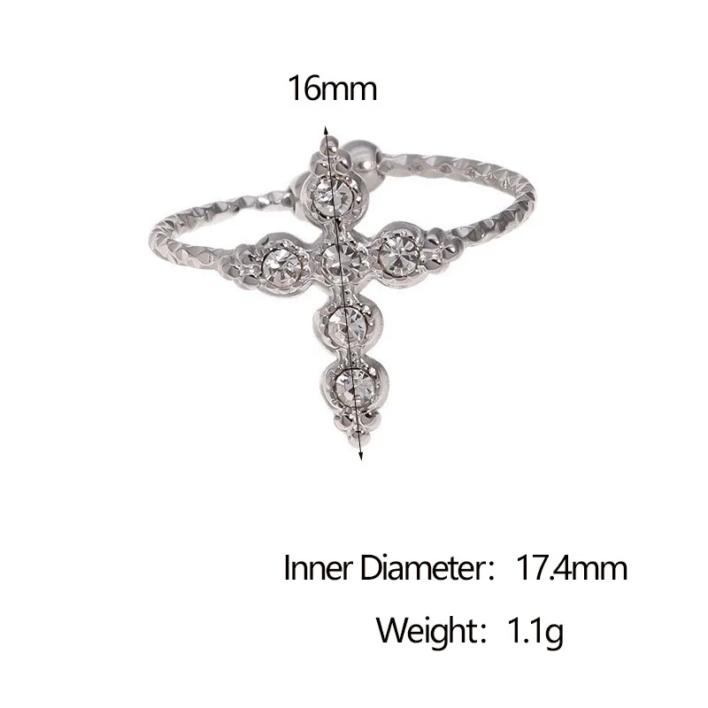 Wholesale Simple Geometric Stainless Steel Electroplated Open Ring For Women - Image 6