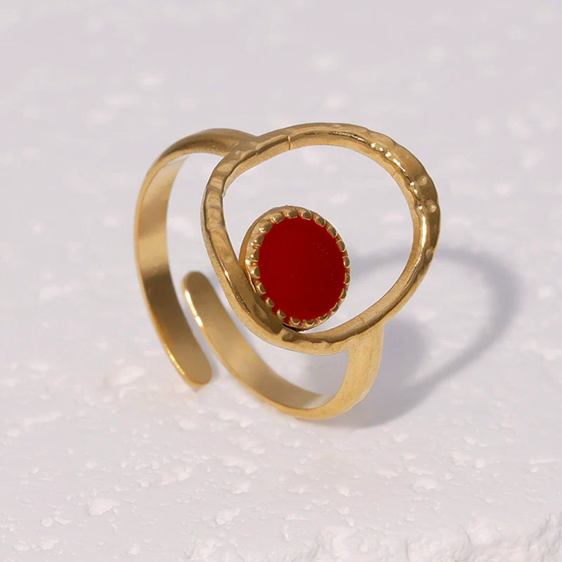 Wholesale Simple Geometric Stainless Steel Electroplated Open Ring Jewelry For Women - Image 3