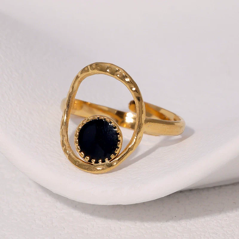 Wholesale Simple Geometric Stainless Steel Electroplated Open Ring Jewelry For Women - Image 4