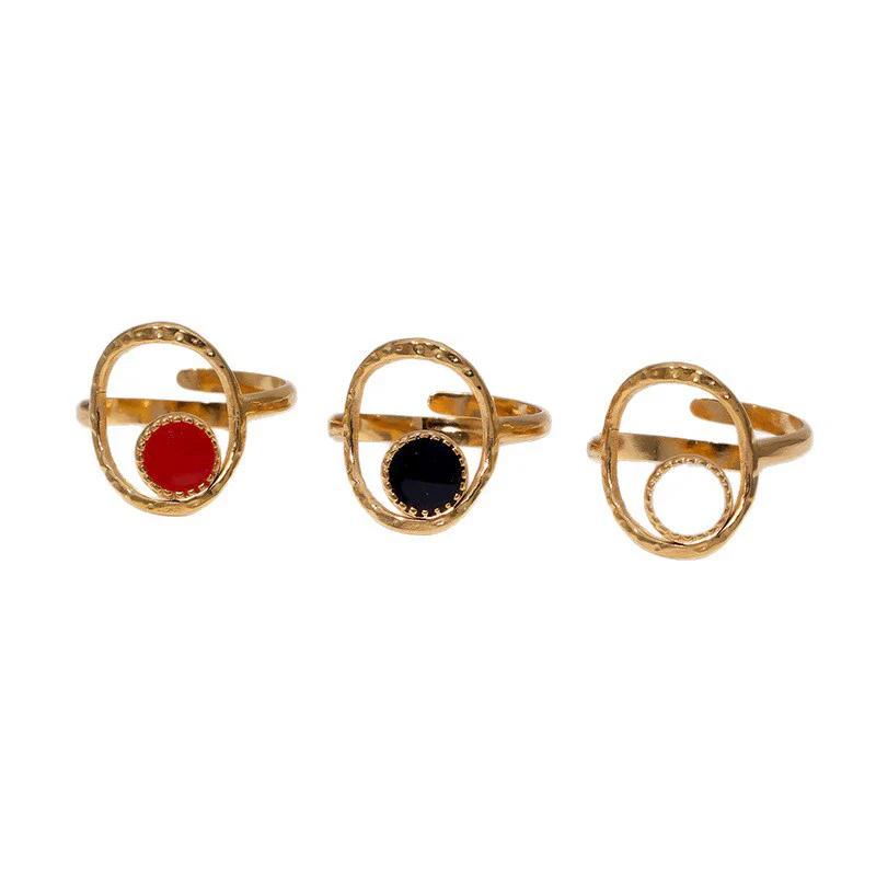 Wholesale Simple Geometric Stainless Steel Electroplated Open Ring Jewelry For Women - Image 5